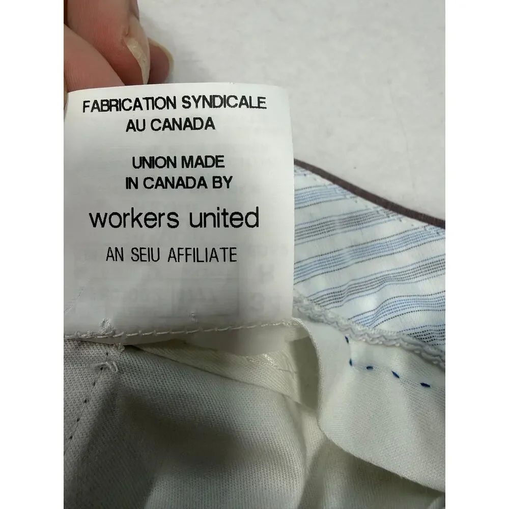 Saks Fifth Avenue Koby Pants Mens 34x32 Mauve Wool Blend Dress Pants Made Canada